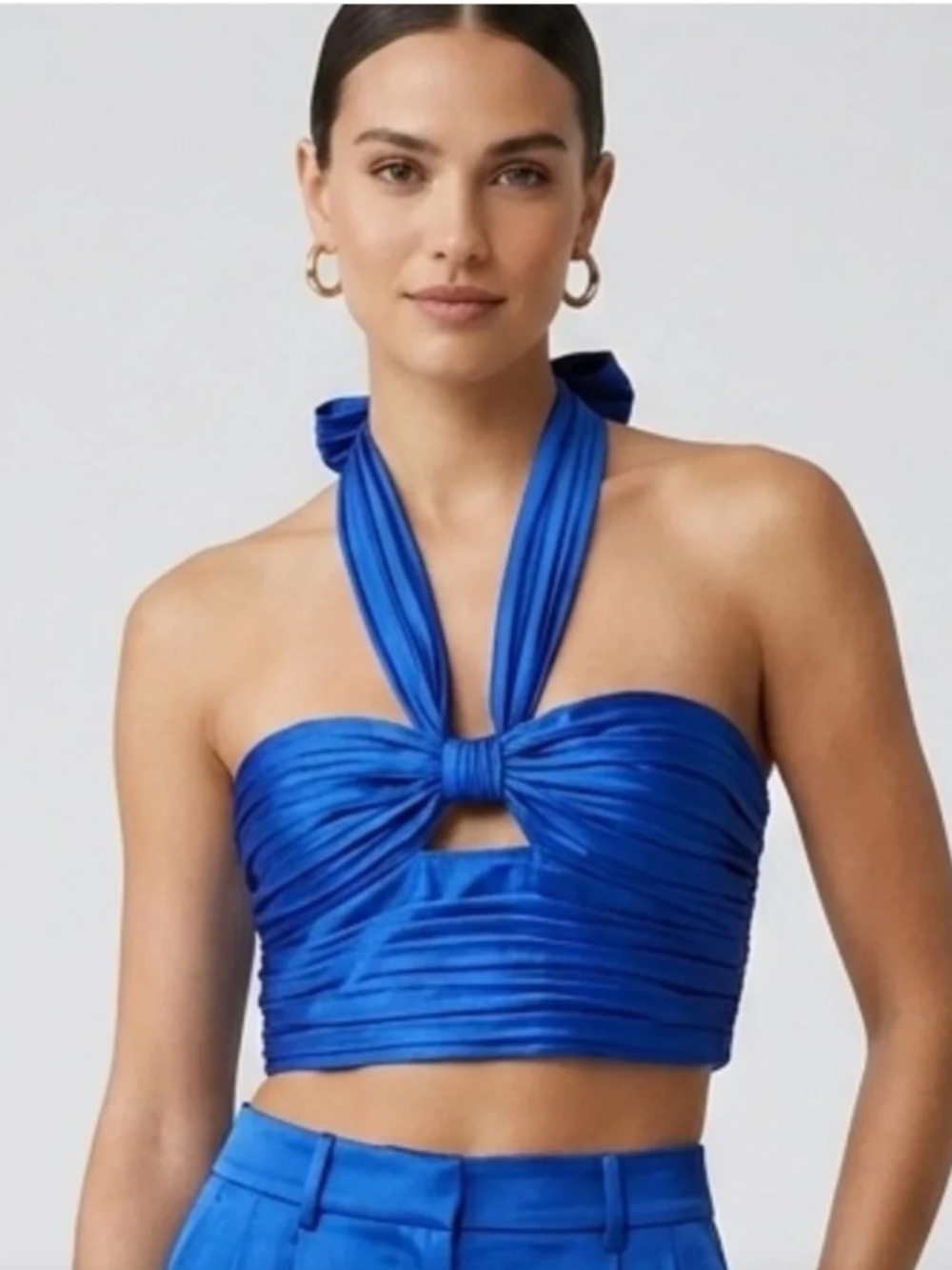 Zara Satin Halter Crop Top